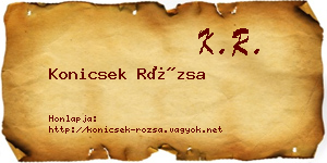 Konicsek Rózsa névjegykártya